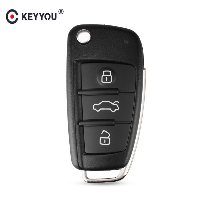 Keyyou 3 Knap Folde Flip Fjern Nøgle Skal Sag Fob Til Audi A6l Q7 A2 A3 A4 A6 A6l A8 Tt 2008 2009 2010 2011