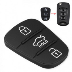 3 Knapper Gummi Pad Indsæt Udskiftning Til Hyundai Solaris Accent Tucson L10 L20 L30 Kia Rio Ceed Fjern Bil Nøgle