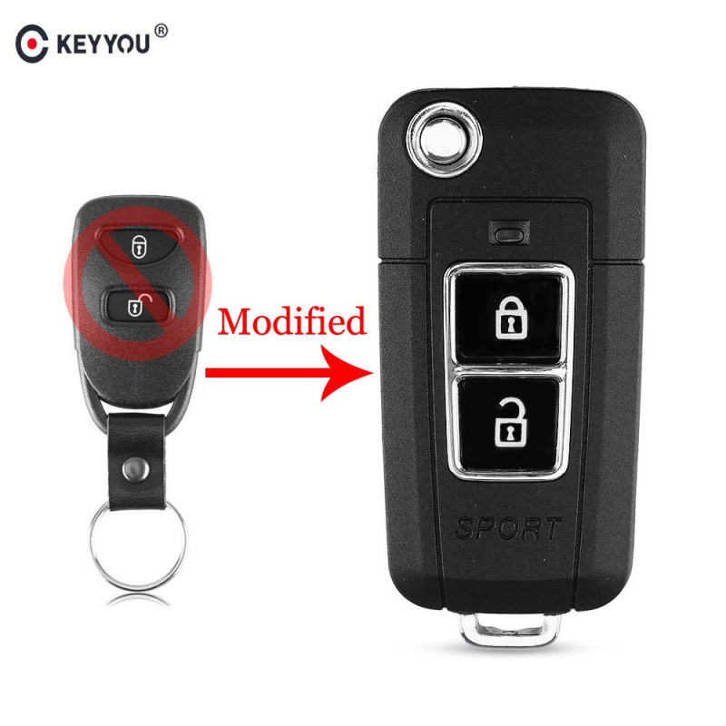 Keyyou Udskiftning 2 Knapper Fjern Nøgle Fob Bil Nøgle Sag Til Hyundai Elantra Tuscon Accent Bil Nøgler Blank