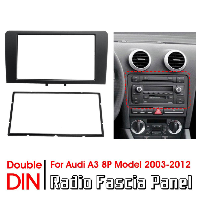 Dobbelt Din Bil Radio Fascia Panel Adapter Ramme Stereoanlæg Plade Dække Over Trimme Til Audi A3 8p Model 20032012