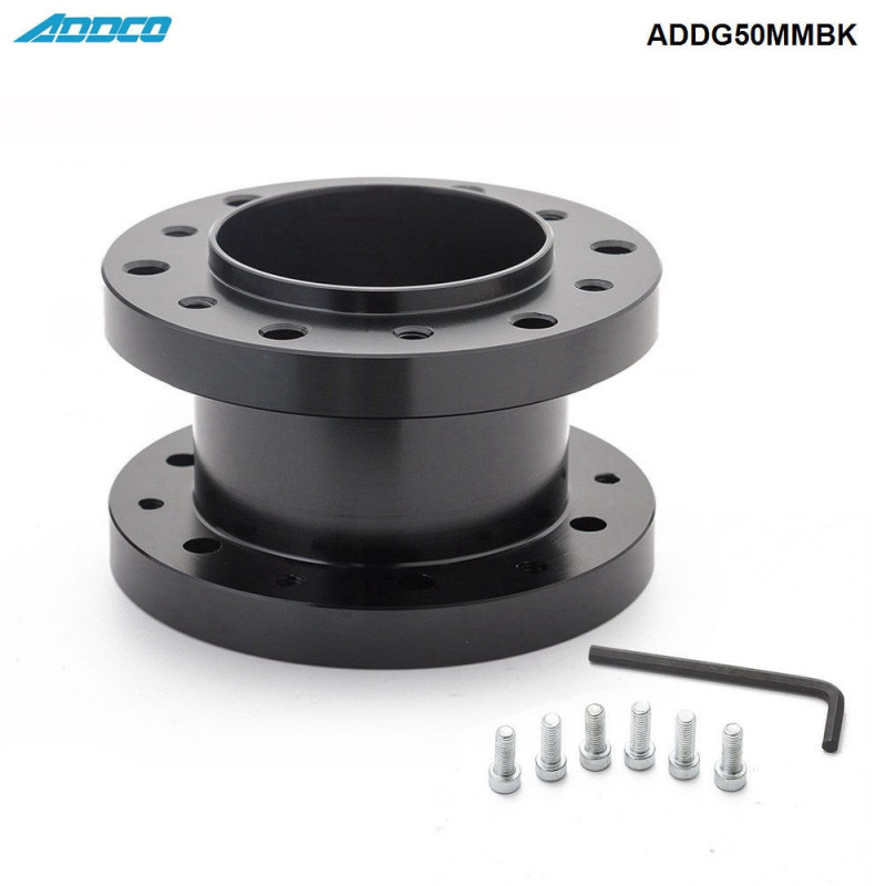 Addco Aluminium Legering 50mm Højde Bil Styretøj Hjul Hub Udvidelse Adapter Afstandsstykket Addg50mmbk