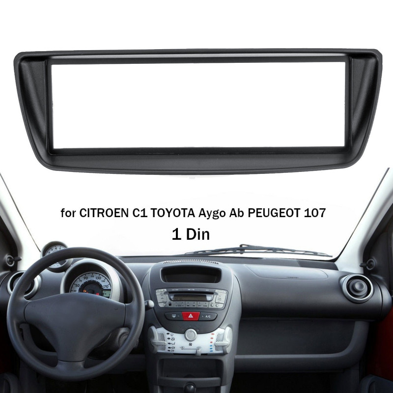 1 Din Bil Stereoanlæg Radio Fascia Panel Plade Trimme Kit Ramme Til Citroen C1 Til Toyota Aygo Ab Til Peugeot