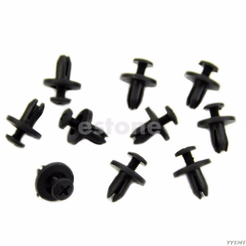 20 Stk Bil Kofanger Til Skærm 6mm Hul Sort Plast Nitter Fasteners Til Toyota Sælge