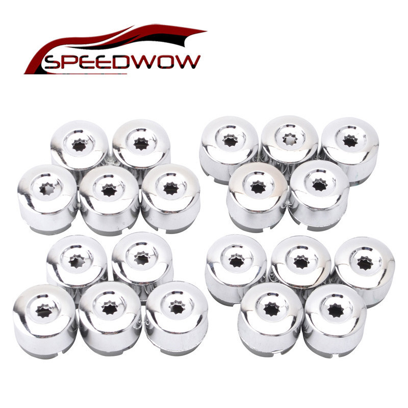 Speedwow 20pcs Chrome Hjul Lug Nød Dække Over Bolt Kasketter Til Vw Jetta Golf Mk5 Passat Touran Audi Q7 Porsche